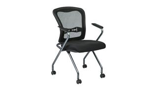 Folding Chairs WFB Designs Mesh Back Nesting Chair with Arms