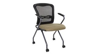 Folding Chairs WFB Designs Mesh Back Nesting Chair with Arms and Enhanced Fabric Seat