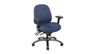 Office Chairs WFB Designs Mid Back Ergonomic Multi-Function Fabric Seat and Back Office Chair