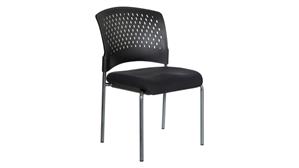 Side & Guest Chairs WFB Designs Plastic Vent Back Armless Guest Chair and Black Fabric Seat
