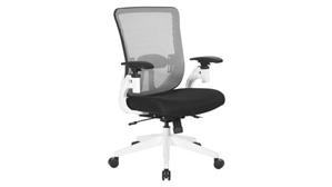 Office Chairs WFB Designs White Mesh High Back Chair, White Frame & Base, Black Mesh Seat