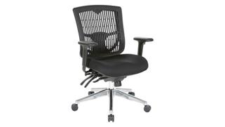 Office Chairs WFB Designs Contoured Plastic Black Back Manager Chair with Polyurethane Seat