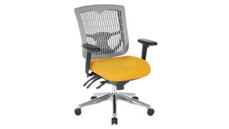 Office Chairs WFB Designs Contoured Plastic Grey Back Manager Chair with Fabric Seat