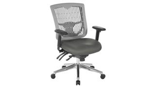 Office Chairs WFB Designs Contoured Plastic Grey Back Manager Chair with Polyurethane Seat