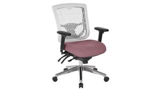 Office Chairs WFB Designs Contoured Plastic White Back Manager Chair with Fabric Seat