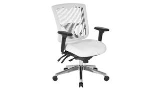 Office Chairs WFB Designs Contoured Plastic White Back Manager Chair with Polyurethane Seat