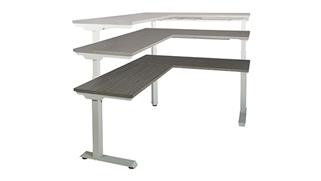 Standing Height Desks WFB Designs 60in x 72in Height Adjustable L-Desk with 3 Stage Motor