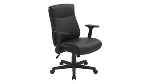 Office Chairs WFB Designs Mid Back Faux Leather Manager Chair with Flip Up Arms
