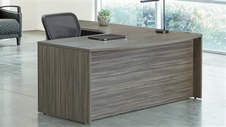 L Shaped Desks WFB Designs Extend Bow Front Double Pedestal L-Desk