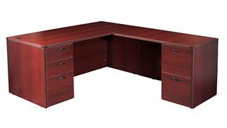 L Shaped Desks WFB Designs 60in x 78in Double Pedestal L-Desk