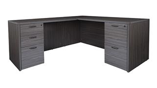 L Shaped Desks WFB Designs 66in x 78in Double Pedestal L-Desk