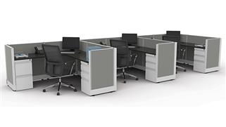 Workstations & Cubicles WFB Designs 39in H 3-Person Cubicle Fabric Panels - Powered