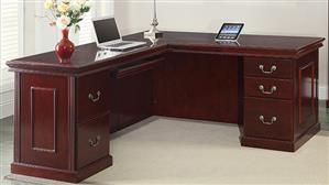 L Shaped Desks WFB Designs 72in x 84in Double Pedestal Wood Veneer L-Desk