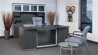 Executive Desks WFB Designs Executive Office Suite - Bow Front Desk with Credenza and Hutch