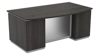 Executive Desks WFB Designs 72" x 42" Double Pedestal Bow Front Desk