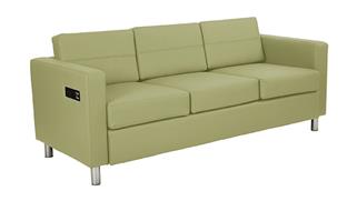 Sofas WFB Designs Sofa in Premium Vinyls with Power Charging Outlets