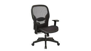 Office Chairs WFB Designs Professional Deluxe Mesh Seat and Back with Adjustable Flip Arms - Nylon Plastic Base