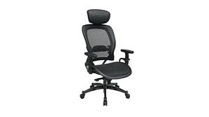 Office Chairs WFB Designs Mid Back Leather Trimmed Back All Mesh Office Chair with Adjustable Headrest