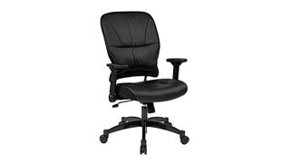 Office Chairs WFB Designs Bonded Leather Mid Back Chair with Gunmetal Steel Base