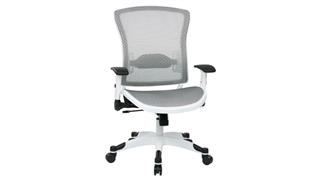 Office Chairs WFB Designs Mesh Back and Seat Office Chair with White Frame, Adjustable Flip Arms