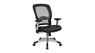 Office Chairs WFB Designs Light Mesh Back and Bonded Leather Seat Office Chair