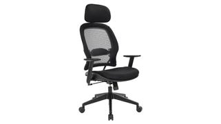 Office Chairs WFB Designs Light Mesh Back and Black Fabric Mesh Seat Office Chair with Headrest and Adj. Lumbar