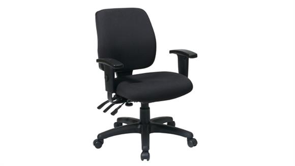 Mid Back Ergonomic Dual-Function w/ Arms Fabric Seat and Back Office Chair