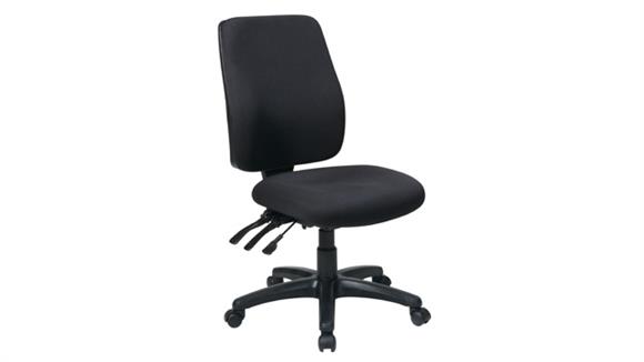 High Back Ergonomic Dual-Function Armless Fabric Seat and Back Office Chair