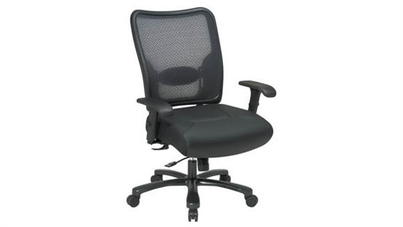 Big & Tall Dual Layer Air Grid Back & Leather Seat Manager Chair