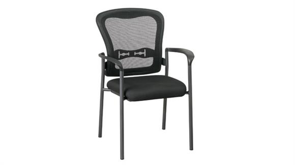 Mesh Back Visitor Chair with Black Fabric Padded Seat