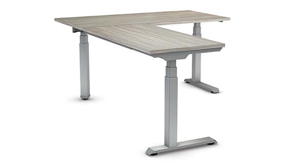 60in x 77in Height Adjustable L-Desk with 3 Stage Motor