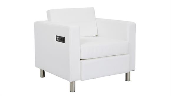 Arm Chair in Enhanced Vinyls with Power Charging Outlets