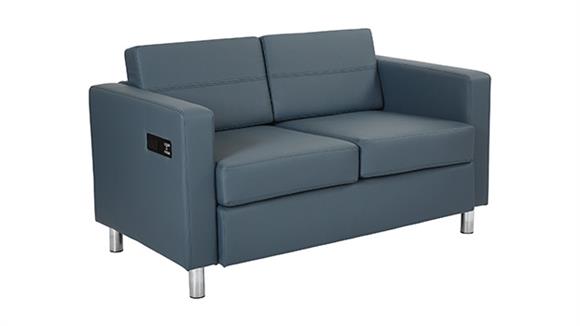 Loveseat in Enhanced Vinyls with Power Charging Outlets