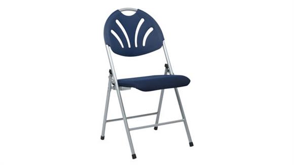 Folding Chair with Plastic Back and Fabric Seat (Pack of 4)