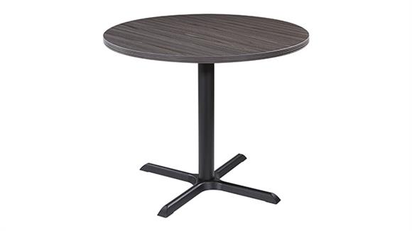 36in Round Table with Black Metal Base - Standard Height