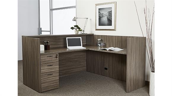 72in x 78in Single Reception L-Desk