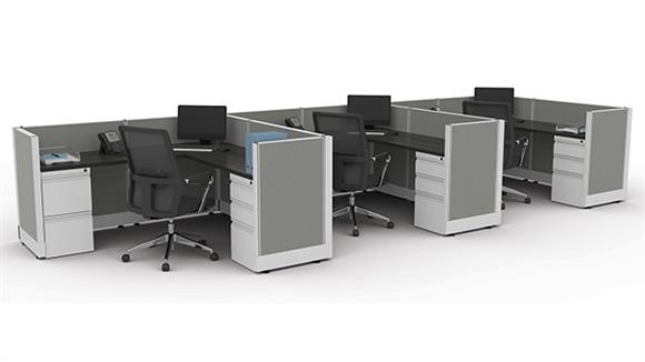 39in H 3-Person Cubicle Fabric Panels - Powered