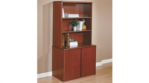 37in W Storage Cabinet and Bookcase Combo Unit
