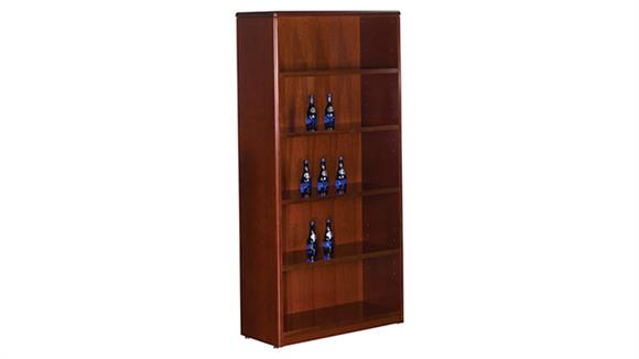 70in H 5 Shelf Wood Veneer Bookcase