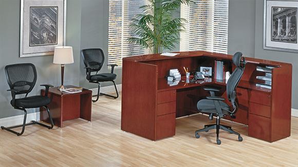 72in x 72in Wood Veneer L-Shaped Reception Desk