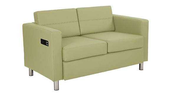 Loveseat in Premium Vinyls with Power Charging Outlets