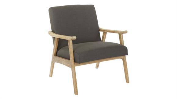Light Wood Tone Mid Century Fabric Chair