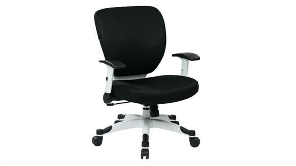 Fabric Seat and Back Office Chair with White Frame and Adjustable Flip Arms