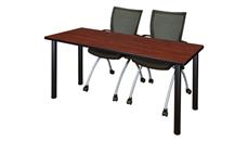 Training Tables Regency Furniture 66" x 24" Training Table- Cherry/ Black & 2 Apprentice Chairs- Black