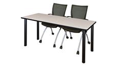 Training Tables Regency Furniture 66in x 24in Training Table- Maple/ Black & 2 Apprentice Chairs- Black