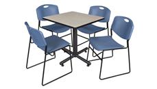 Cafeteria Tables Regency Furniture 30in Square Breakroom Table- Maple & 4 Zeng Stack Chairs