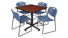 Cafeteria Tables Regency Furniture 36in Square Breakroom Table- Cherry & 4 Zeng Stack Chairs
