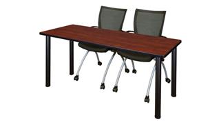 Training Tables Regency Furniture 60" x 24" Training Table- Cherry/ Black & 2 Apprentice Chairs- Black