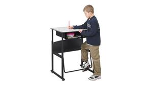 Adjustable Height Desks & Tables Safco Office Furniture Height Adjustable Student Desk with Book Box
