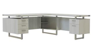 L Shaped Desks Safco Office Furniture 72" x 78" L-Shaped Desk, BBB/BF Pedestals